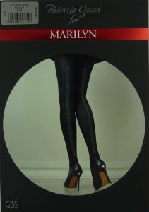 Marilyn Gucci G35 R3/4 Rajstopy szew koronka black
